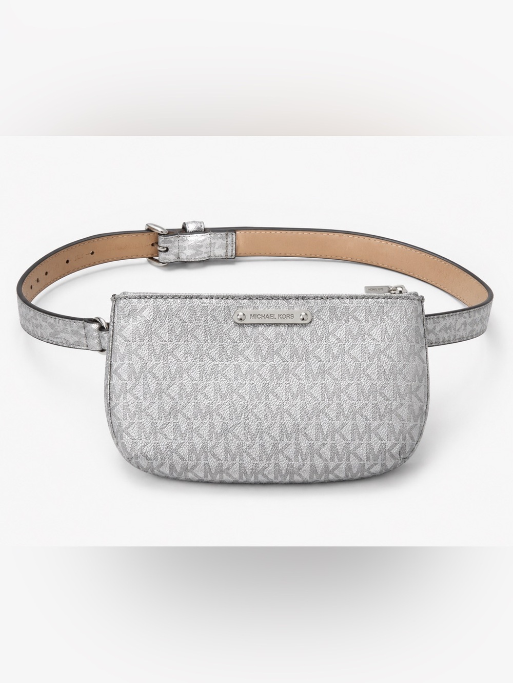 Michael Kors Silver Monogram Belt Bag/Crossbody/ Waist Pack EUC 🩶